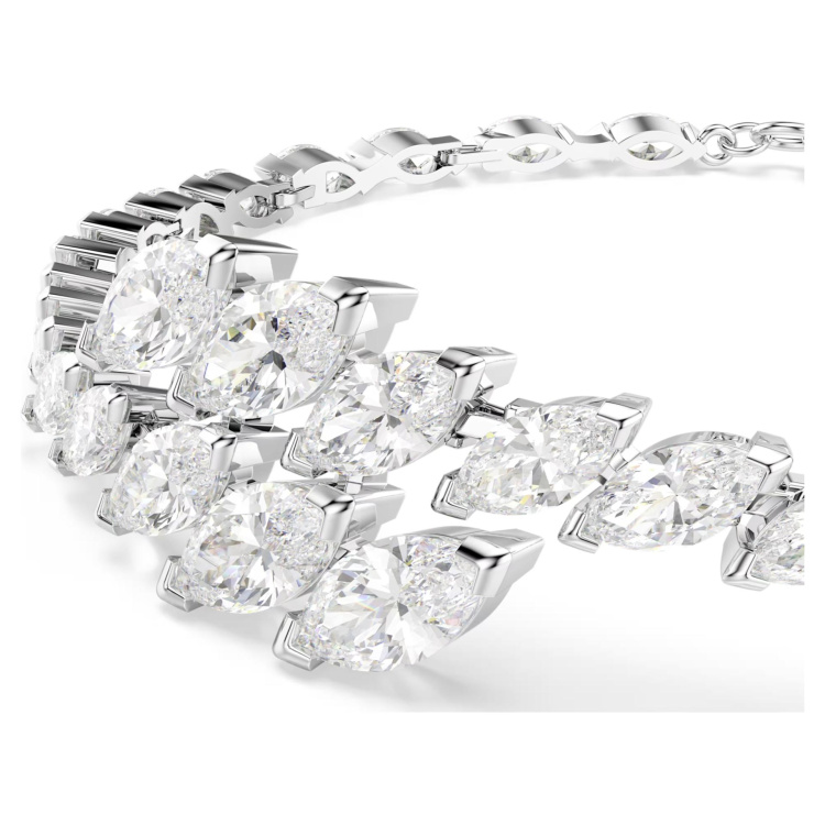 Mesmera bracelet Marquise cut, White, Rhodium plated